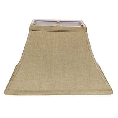 Extra Deep Empire Hardback Lampshade With Washer Fitter, Beige Color Fabric Lampshade For Table Lamps, Natural Linen, 9 Top X 16 Bottom X 14 Height